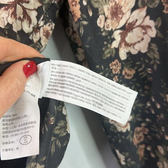 Abercrombie & Fitch floral corset style square neckline long sleeve boho… - Picture 5 of 7